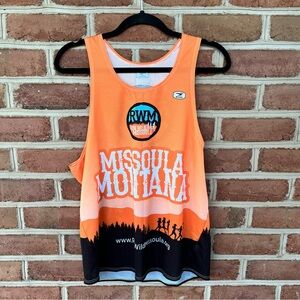 Missoula Montana marathon colorful running shirt. Medium